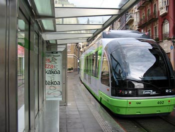 EuskoTran streetcar in Bilbao